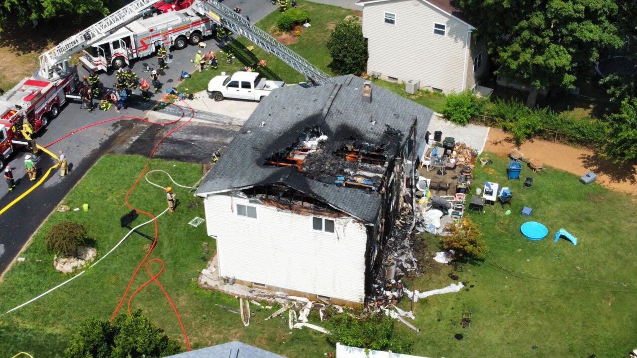 Lower Macungie Township house fire drone